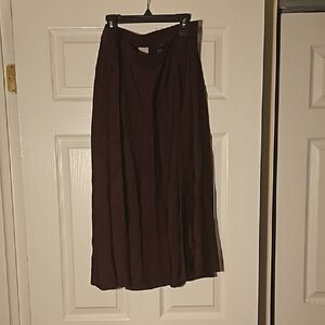 Purple pleated midi skirt